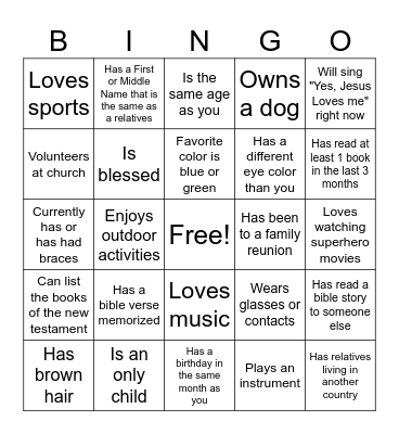 Bayside College Bingo Card