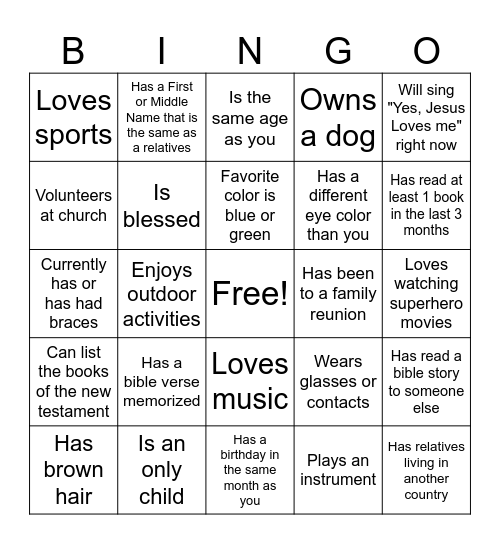 Bayside College Bingo Card