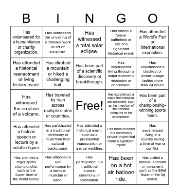 Judson Bingo Card