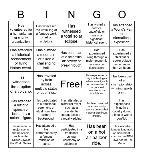 Judson Bingo Card