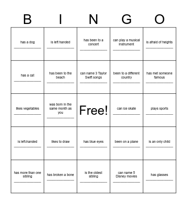FIND SOMEONE WHO Bingo Card
