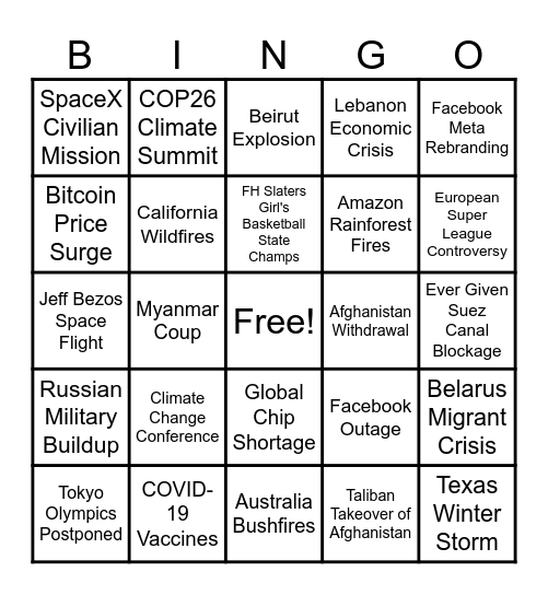 C.R.A.A.P. Bingo Card