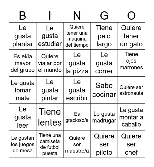 Bingo de personas Sexto (6o) 2021 Bingo Card