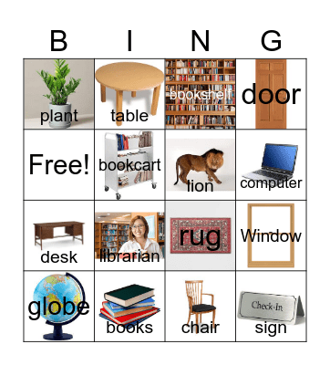 Library Lion Bingo Card