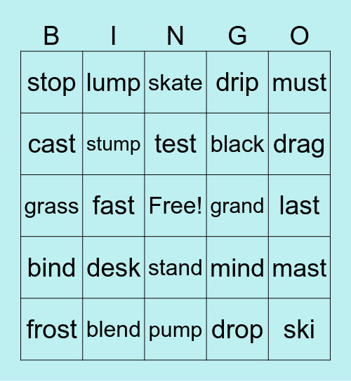 blends bingo Card