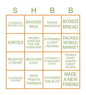 Volunteer Appreciation Lunch Bingo! Bingo Card