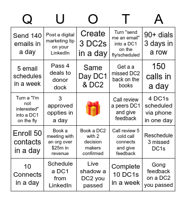 SDR Bingo 3/18 - 3/22 Bingo Card