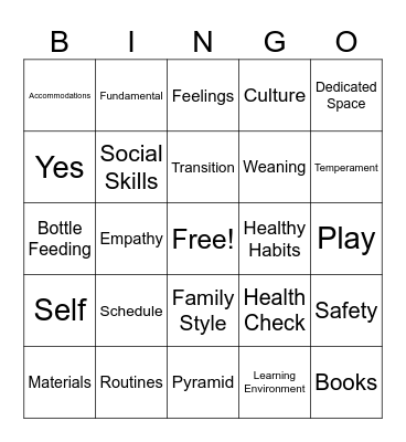 Workshop 3 BINGO Card