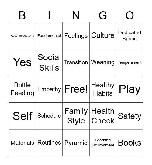 Workshop 3 BINGO Card