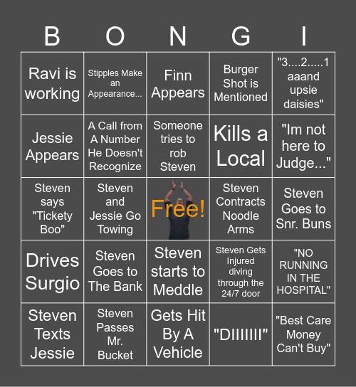 Steven Hayes Bongi 2024 Bingo Card