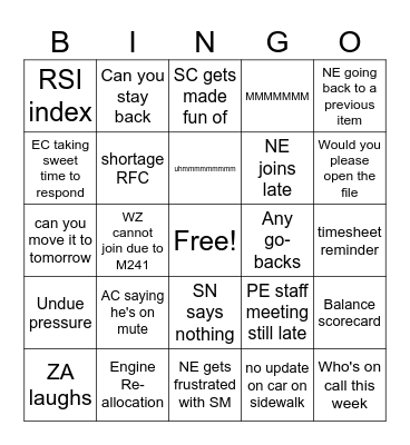 DMM Bingo Card