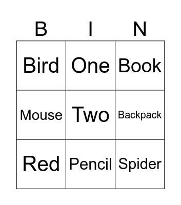 Kids 3 bingo Card