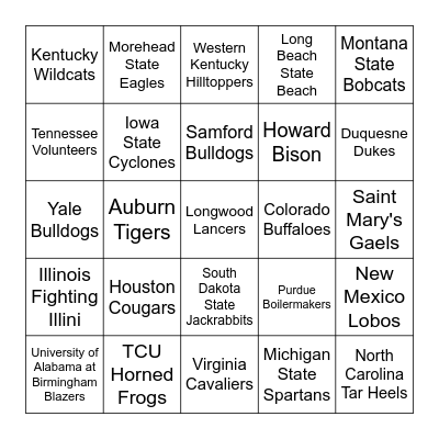 March Madness BINGO 2024 Bingo Card