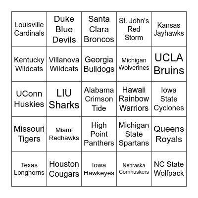 March Madness BINGO 2026 Bingo Card