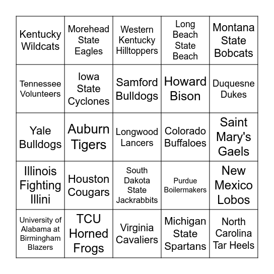 March Madness BINGO 2024 Bingo Card