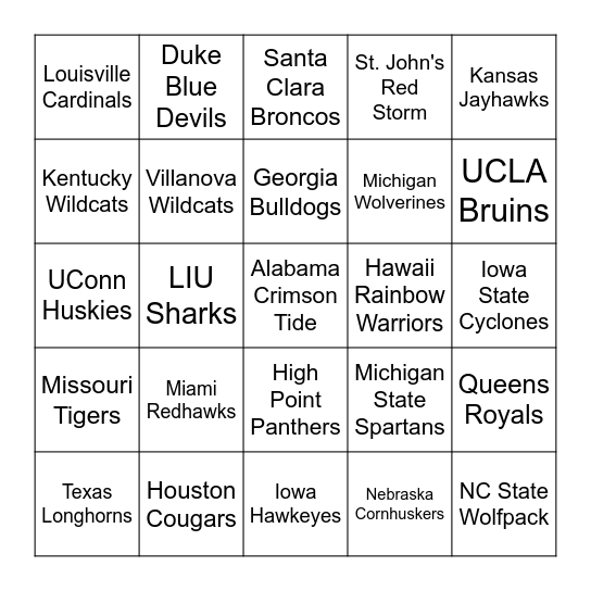 March Madness BINGO 2026 Bingo Card