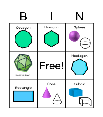 Shapes - K Bingo Card