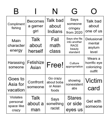 Felony Bingo Card