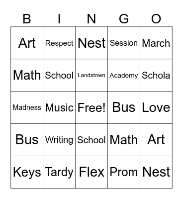 LHS March Madness 2024 Bingo Card