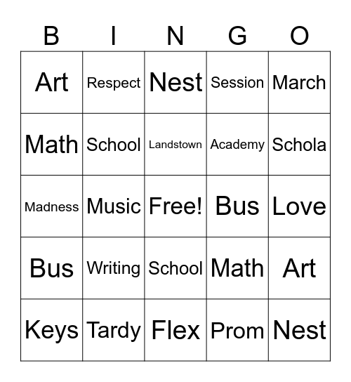 LHS March Madness 2024 Bingo Card