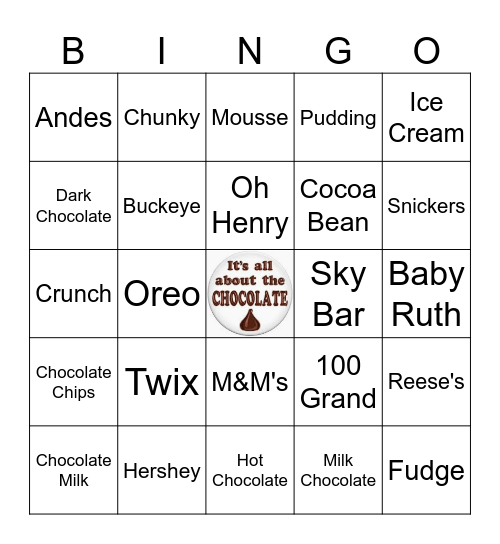 Chocolate Bingo Card