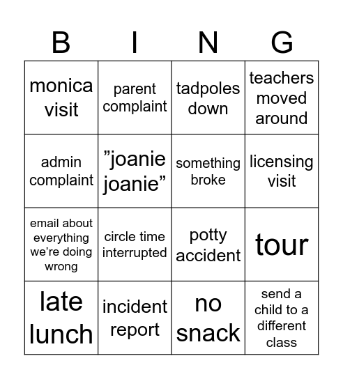 Blowfish Bingo Card