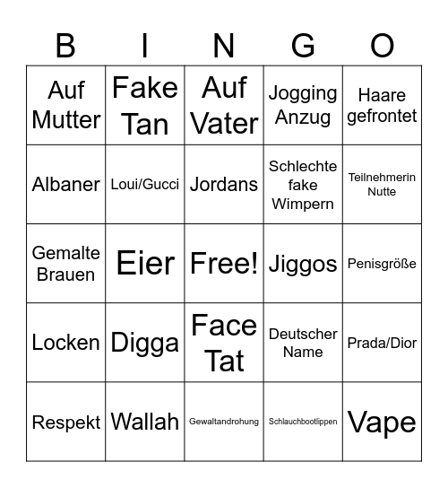 Frankfurt Tinder Bingo Card