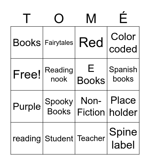 Tomé Library Bingo Card