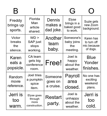 HRIS 2024 Bingo Card