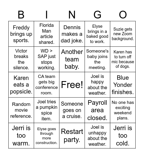 HRIS 2024 Bingo Card