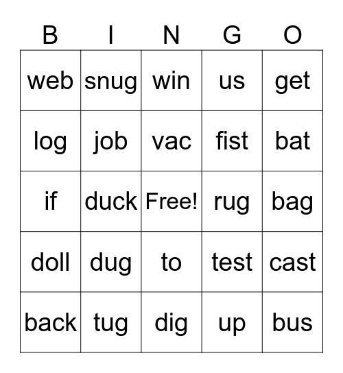 K mclass- blending Bingo Card