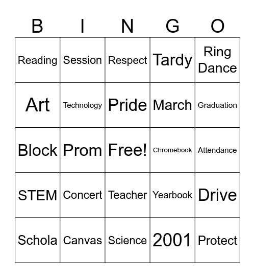 LHS March Madness 2024 Bingo Card