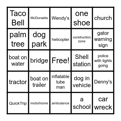 Disney Trip BINGO Card