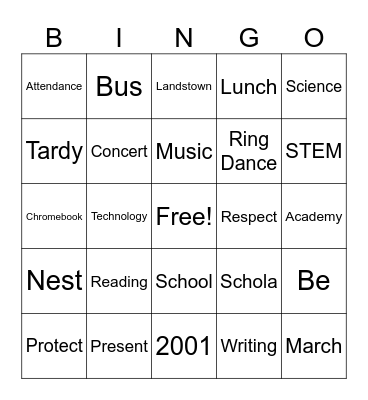 LHS March Madness 2024 Bingo Card
