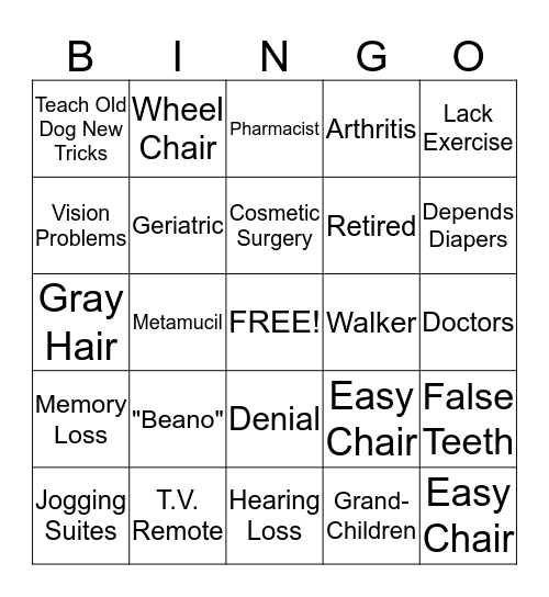 Mom's 75th Birthday Bingo Card