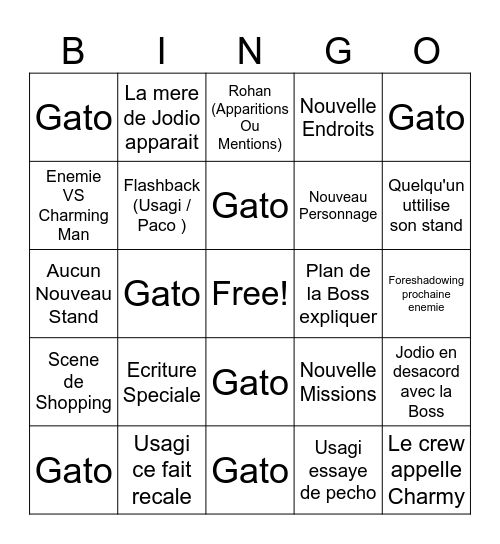 Jojoland 13 Bingo Card