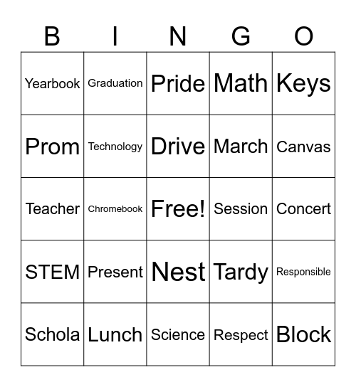 LHS March Madness 2024 Bingo Card