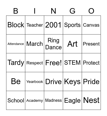 LHS March Madness 2024 Bingo Card