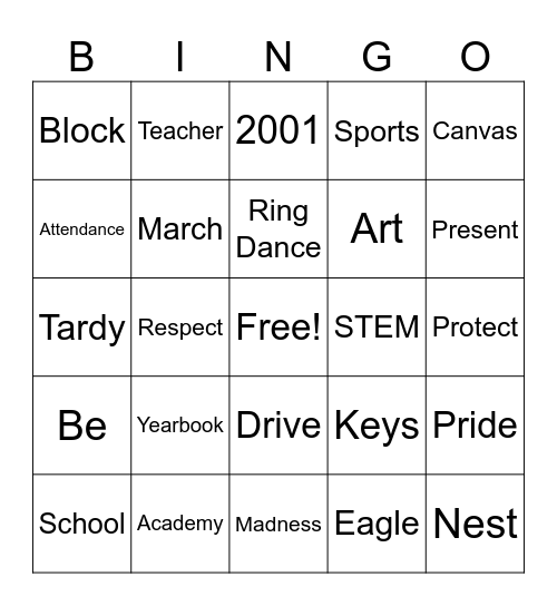 LHS March Madness 2024 Bingo Card