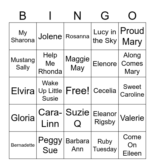 Womens Month Bingo Card