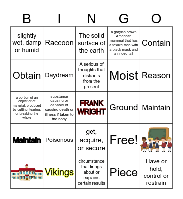 Vocabulary Bingo Card