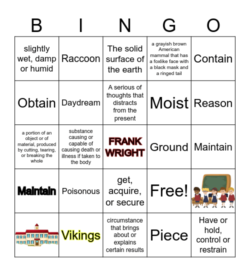 Vocabulary Bingo Card