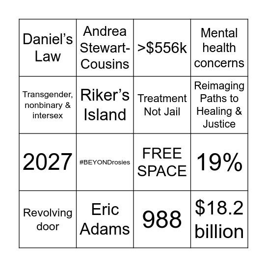 MHP Trivia Bingo! Bingo Card