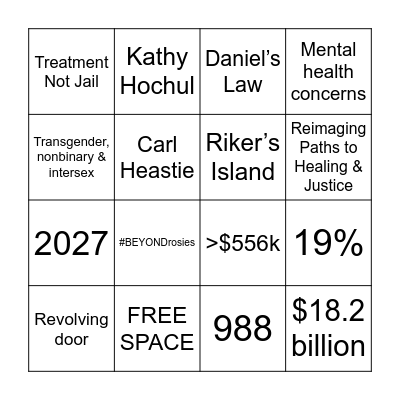 MHP Trivia Bingo! Bingo Card