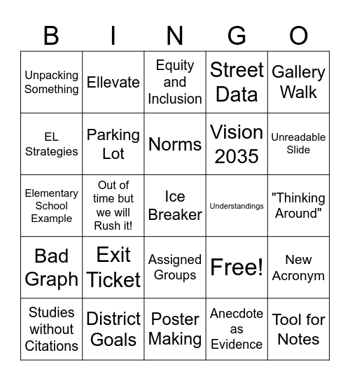 Today's Adventure Bingo Edition Bingo Card