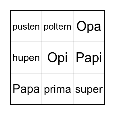Bingo P Bingo Card