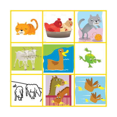 Farm animals! Bingo Card