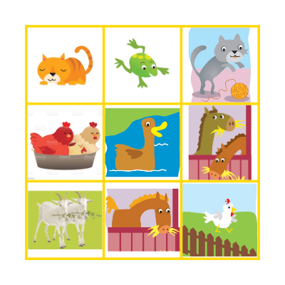 Farm animals! Bingo Card