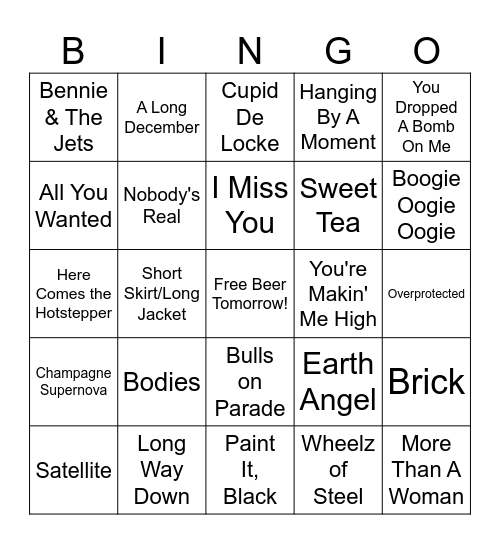 zMixed CD #4 Bingo Card