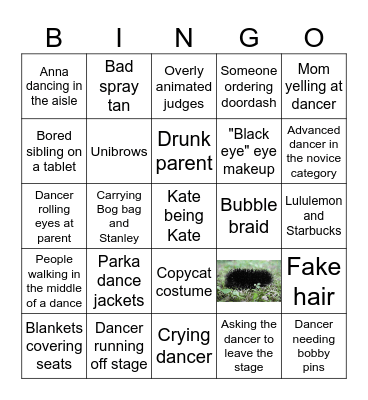 2023/2024 Competition Season Bingo Card